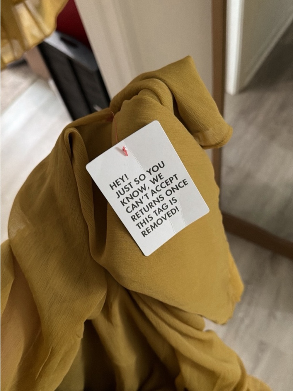 ASOS Curve Mustard Long-Sleeve Empire Waist Back-less Maxi Dress - Picture 5 of 7